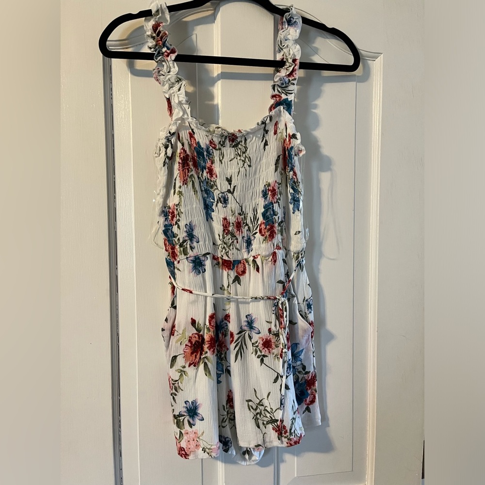 Juniors' white Lily Rose Tank Smocked Romper